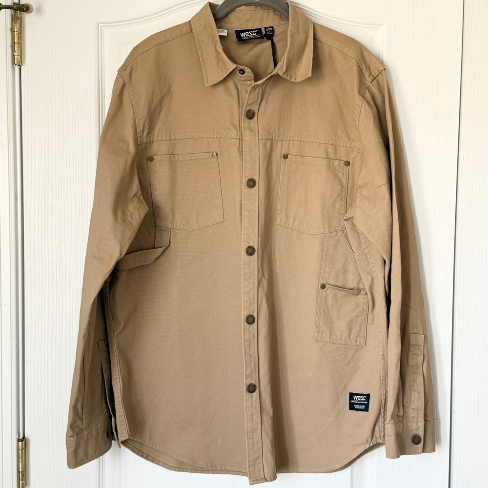 WESC Mens's Carpenter Style Workshirt Overshirt Sz M Twill Long Sleeve Cotton